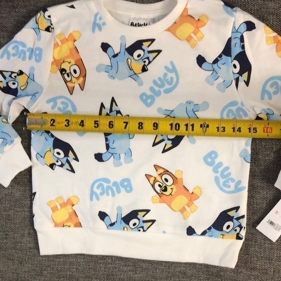 MOOSE Bluey Bingo Long Toddler Boys Sleeve Pullover Sweatshirt White 5T - Picture 13 of 13